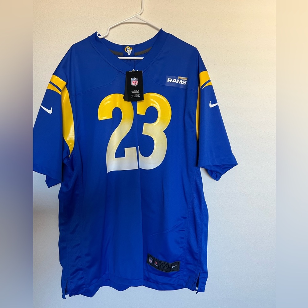 Nike Los Angeles Rams Royal Blue and Yellow #23 Jersey